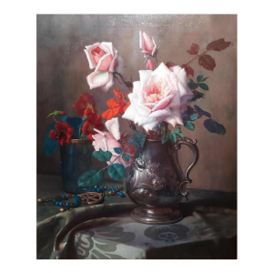 Pascal De Beucker ‘Still life, bouquet of flowers’ painting oil on canvas, early 20th c