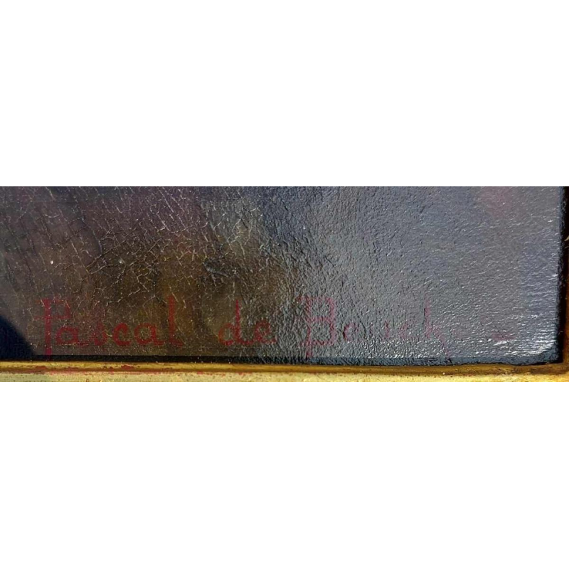 Pascal De Beucker “Stilleven, boeket bloemen” olieverfschilderij op doek, begin 20e eeuw