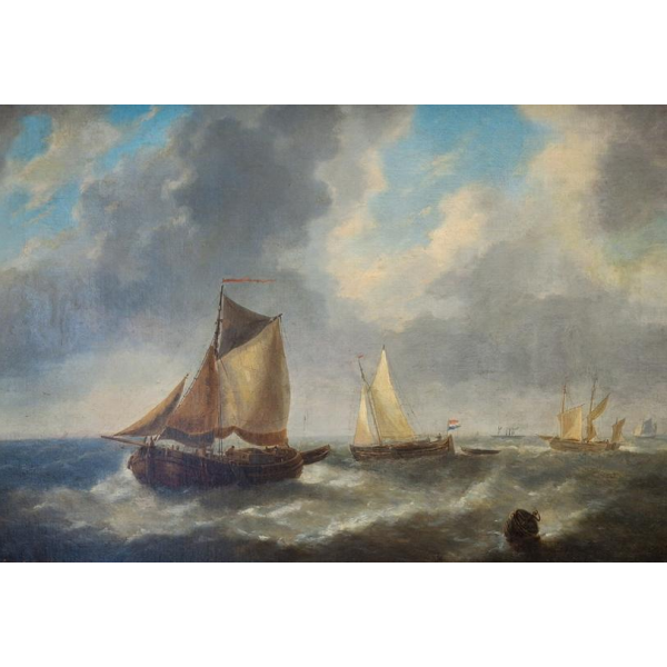 Charles-Louis Verboeckhoven, marine huile sur toile, XIXe s