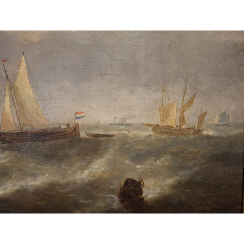 Charles-Louis Verboeckhoven, marine huile sur toile, XIXe s