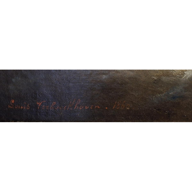 Charles-Louis Verboeckhoven, marine huile sur toile, XIXe s