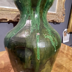 Arthur Craco & Emile Declercq, grand vase vert Art Nouveau, ca 1900