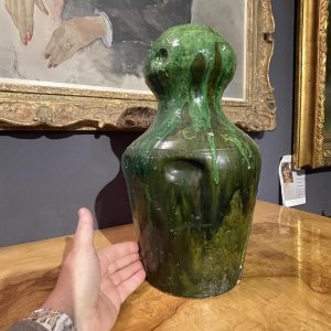 Arthur Craco & Emile Declercq, grand vase vert Art Nouveau, ca 1900