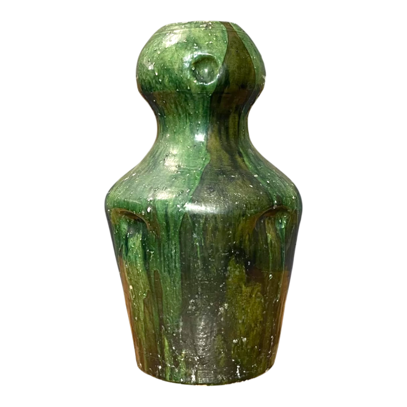 Arthur Craco & Emile Declercq, large green Art Nouveau vase, ca 1900