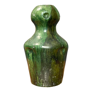 Arthur Craco & Emile Declercq, grote groene Art Nouveau vaas, ca 1900