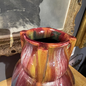 Céramique de Hasselt (attribué à), grand vases Art Déco oblong à facettes, ça 1930