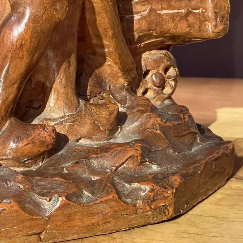 Angelo Hecq “Vrouwen in de mijn, in de inspanning” terracotta sculptuur, ca. 1920