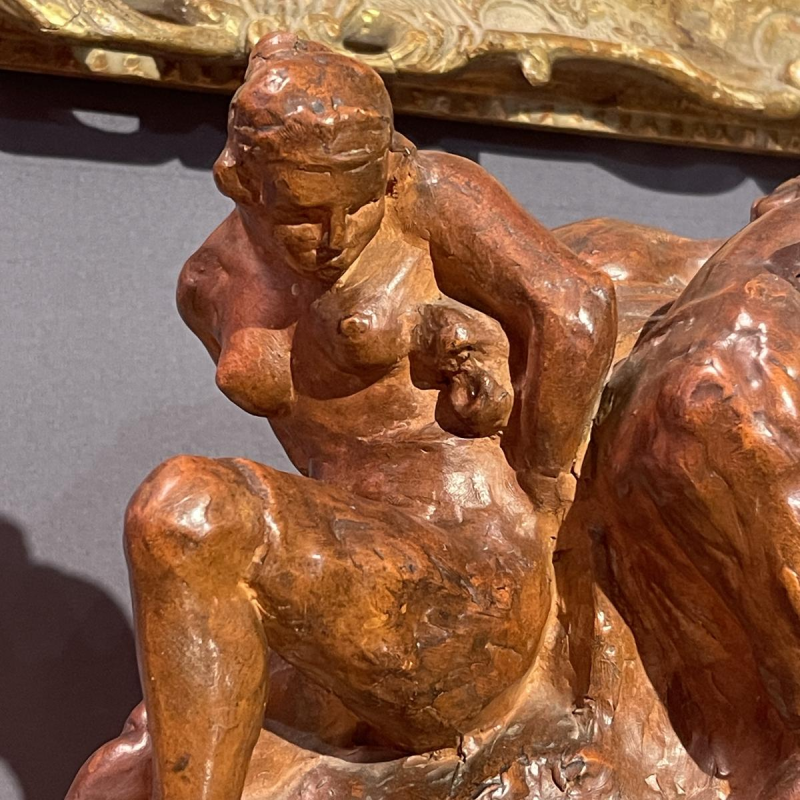 Angelo Hecq «Femmes à la mine, à l’effort» sculpture en terre cuite, ca 1920