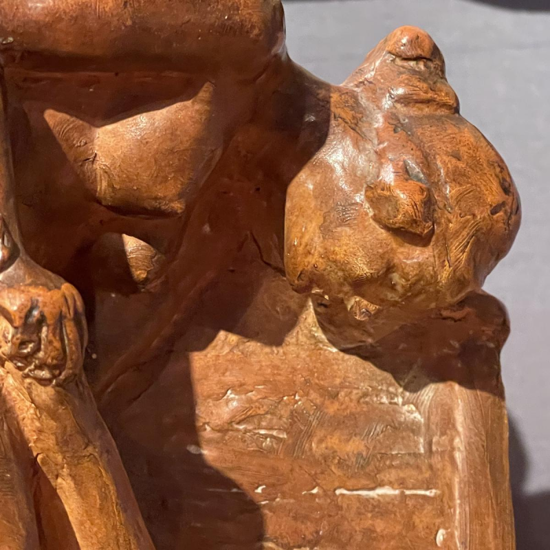 Angelo Hecq «Femmes à la mine, à l’effort» sculpture en terre cuite, ca 1920