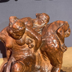 Angelo Hecq «Femmes à la mine, à l’effort» sculpture en terre cuite, ca 1920