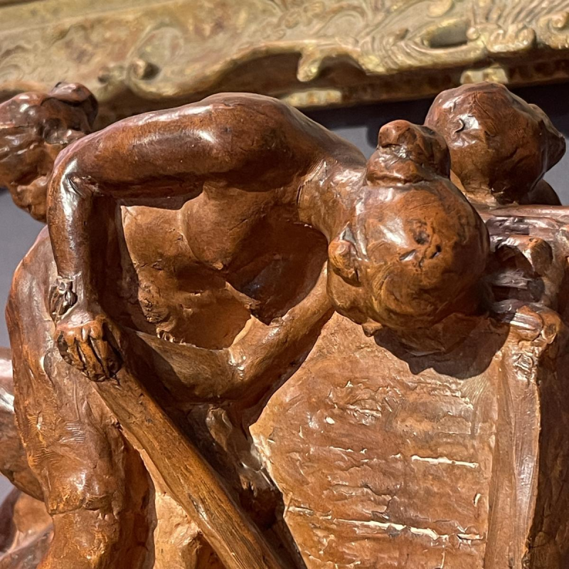 Angelo Hecq “Women in the Mine, in the Effort” terracotta sculpture, ca 1920