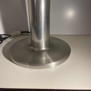 Walter Donner (attr) for Doria, Brushed aluminum 'Donut' lamp, Space Age design, ca 1960