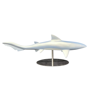 Laszlo Tibay voor Caster Bronz Kft "Shark" blauw gelakt bronzen beeld, 21e eeuw