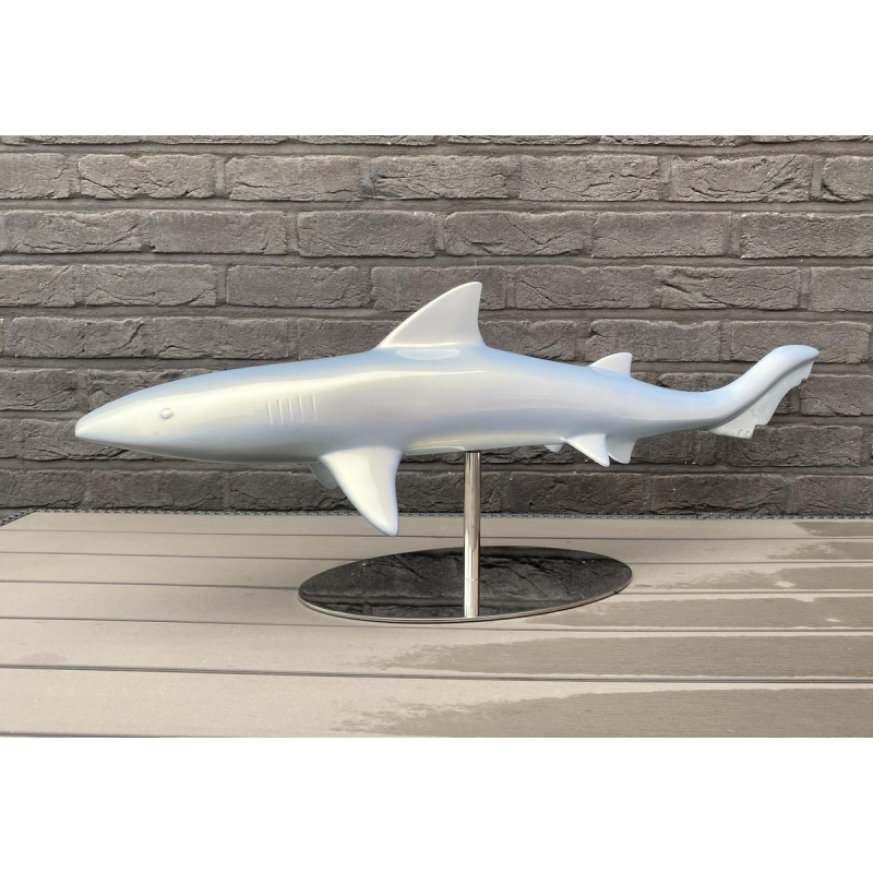 Laszlo Tibay for Caster Bronz Kft "Shark" blue lacquered bronze sculpture, 21st century