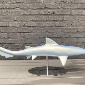 Laszlo Tibay for Caster Bronz Kft "Shark" blue lacquered bronze sculpture, 21st century