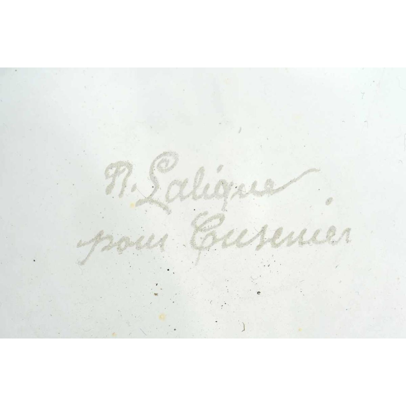 1923 René Lalique "Satyre" Decanter in Sepia Patinated White Glass for Cusenier