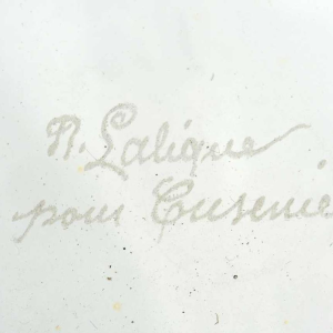 1923 René Lalique Carafe « Satyre » Verre Blanc Patiné Sépia Pour Cusenier