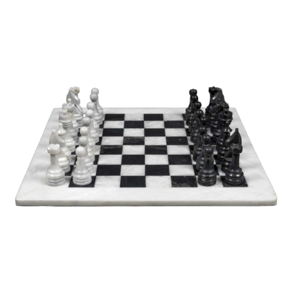 Chess Game White and Black Marble:
