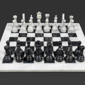Chess Game White and Black Marble: