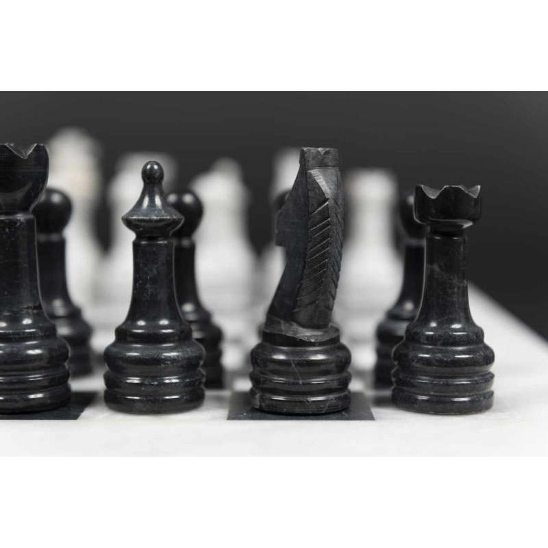 Chess Game White and Black Marble: