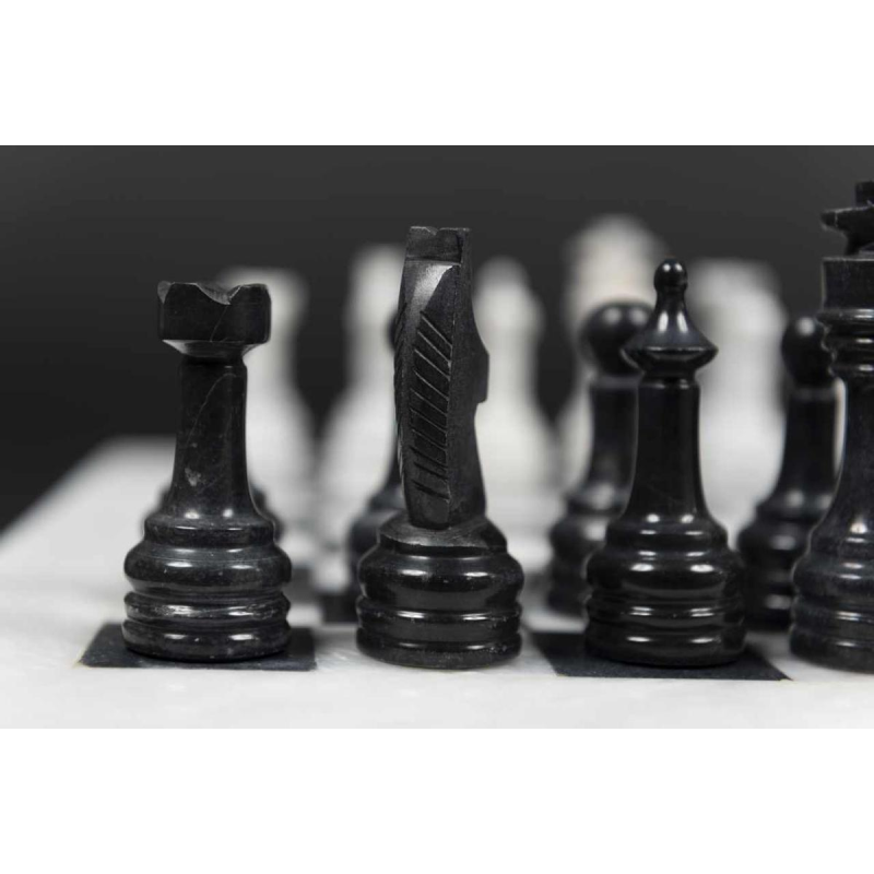Chess Game White and Black Marble: