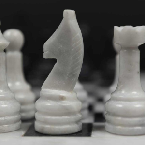 Chess Game White and Black Marble: