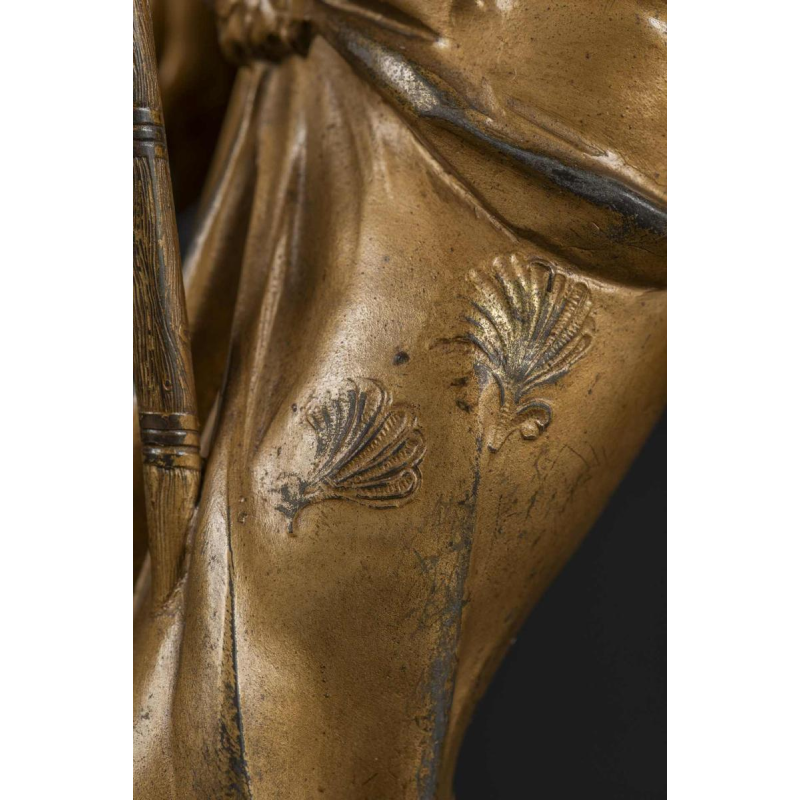 ADOLPHE ARMAND TRUFFIER «LA GEISHA AU LAMPION », statuette lampe, sculpture régule doré, biscuit de porcelaine