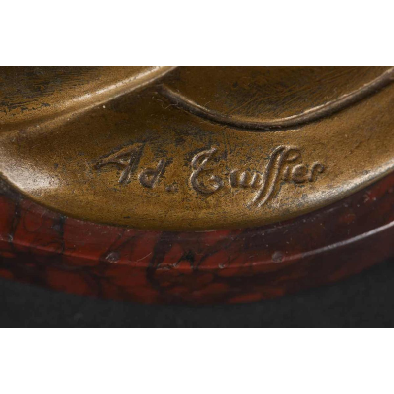 ADOLPHE ARMAND TRUFFIER «LA GEISHA AU LAMPION », statuette lampe, sculpture régule doré, biscuit de porcelaine