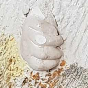 Bas-relief in mixed materials "TOM BABY'S HANDS" (1988):