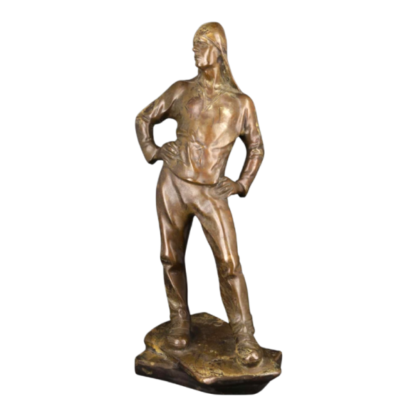 Constantin Meunier "Le débardeur d'Anvers' sculpture en bronze patiné, ca 1890