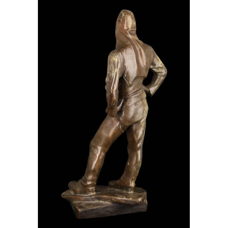 Constantin Meunier "Le débardeur d'Anvers' sculpture en bronze patiné, ca 1890