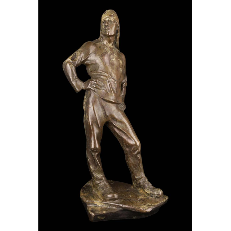 Constantin Meunier "Le débardeur d'Anvers' sculpture en bronze patiné, ca 1890