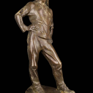 Constantin Meunier "Le débardeur d'Anvers' sculpture en bronze patiné, ca 1890