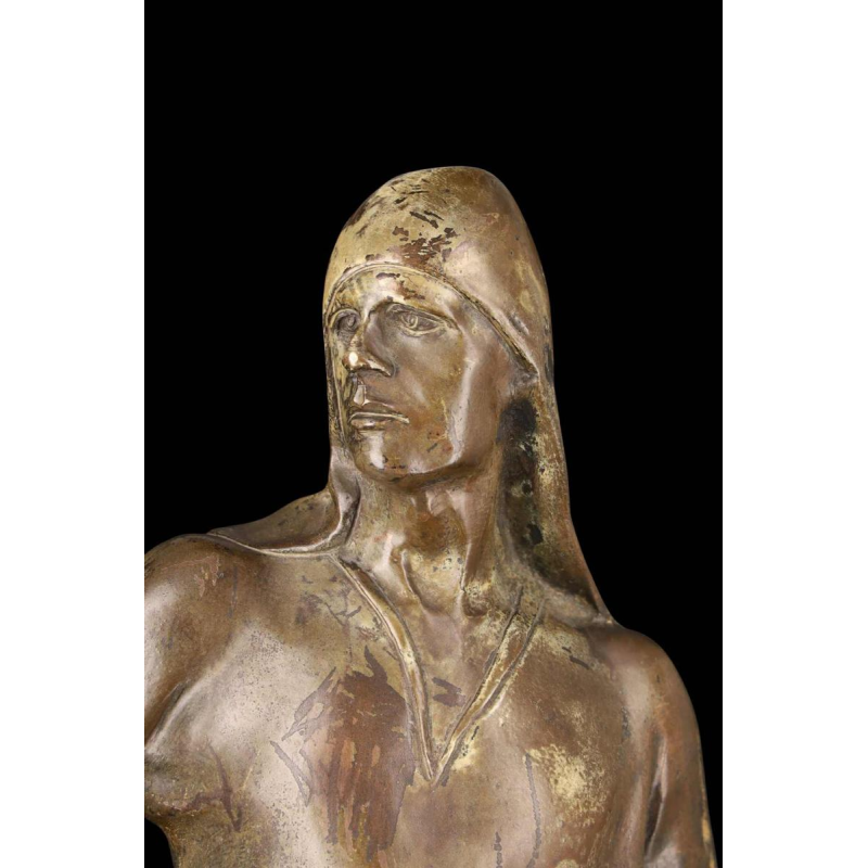 Constantin Meunier "Le débardeur d'Anvers' sculpture en bronze patiné, ca 1890