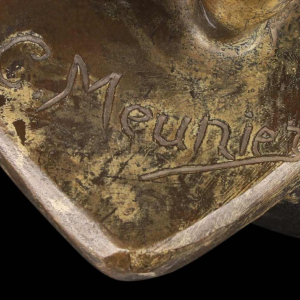 Constantin Meunier "Le débardeur d'Anvers' sculpture en bronze patiné, ca 1890