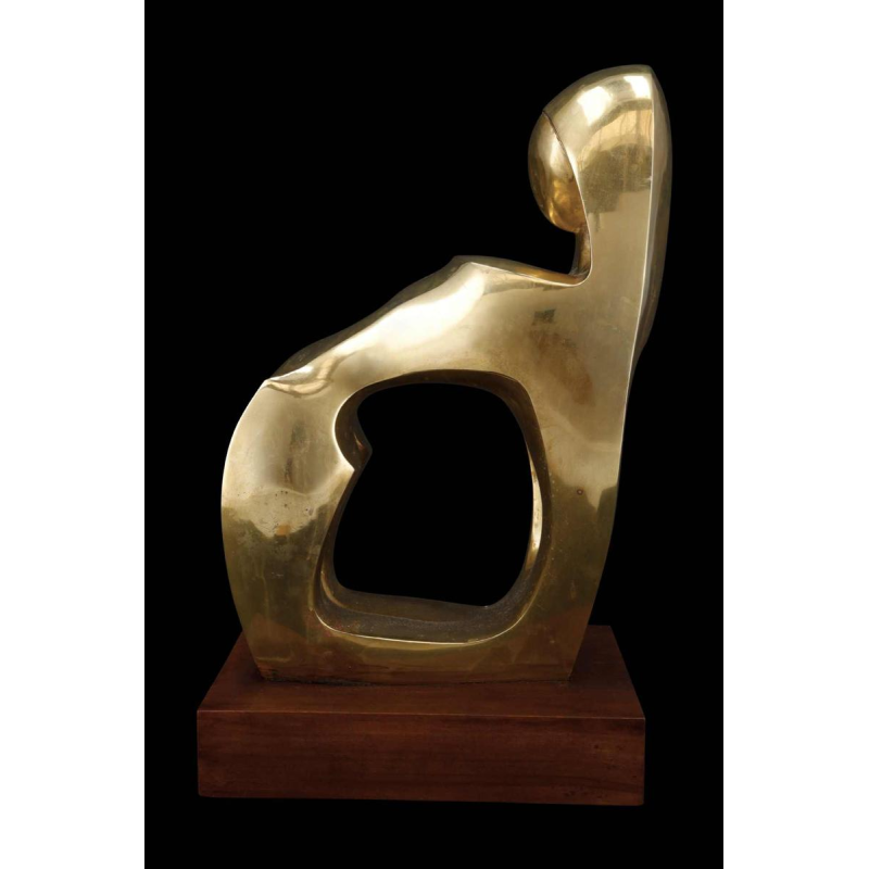 Jannu 'Nue abstraite' sculpture contemporaine en cuivre