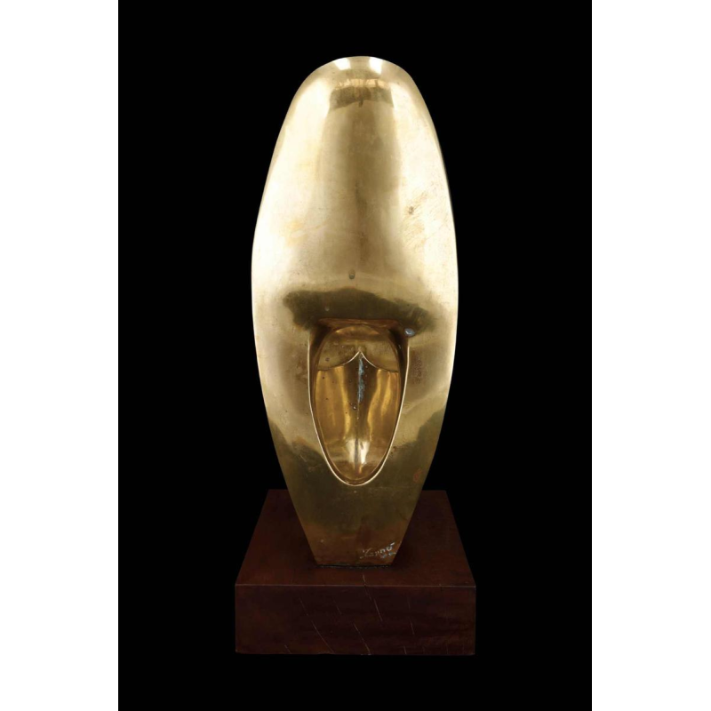 Jannu 'Nue abstraite' sculpture contemporaine en cuivre