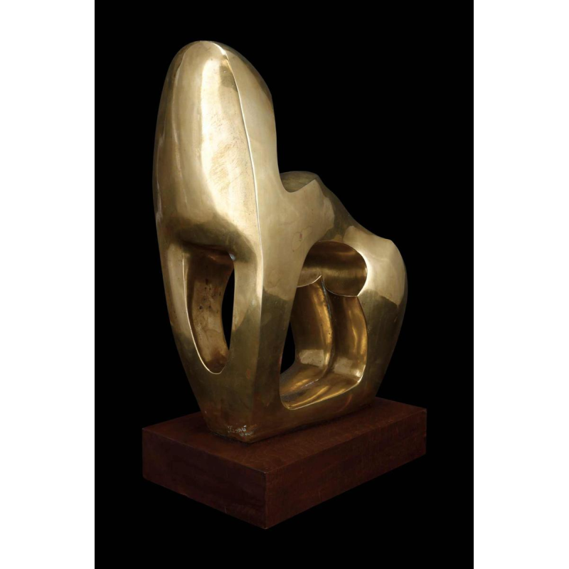 Jannu 'Nue abstraite' sculpture contemporaine en cuivre