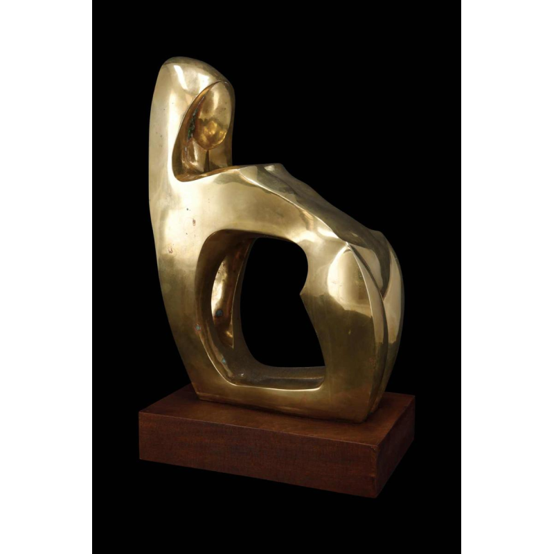 Jannu 'Nue abstraite' sculpture contemporaine en cuivre