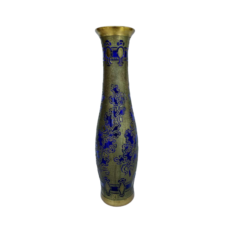 Val-Saint-Lambert, electroplated vase, monogrammed VSL in the decoration