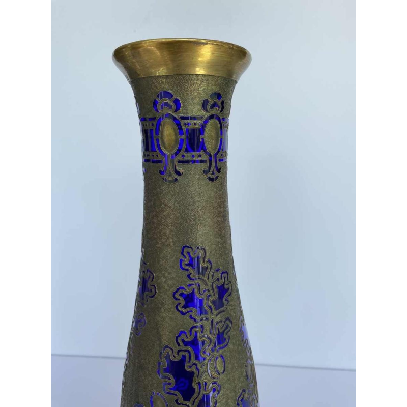 Val-Saint-Lambert, electroplated vase, monogrammed VSL in the decoration