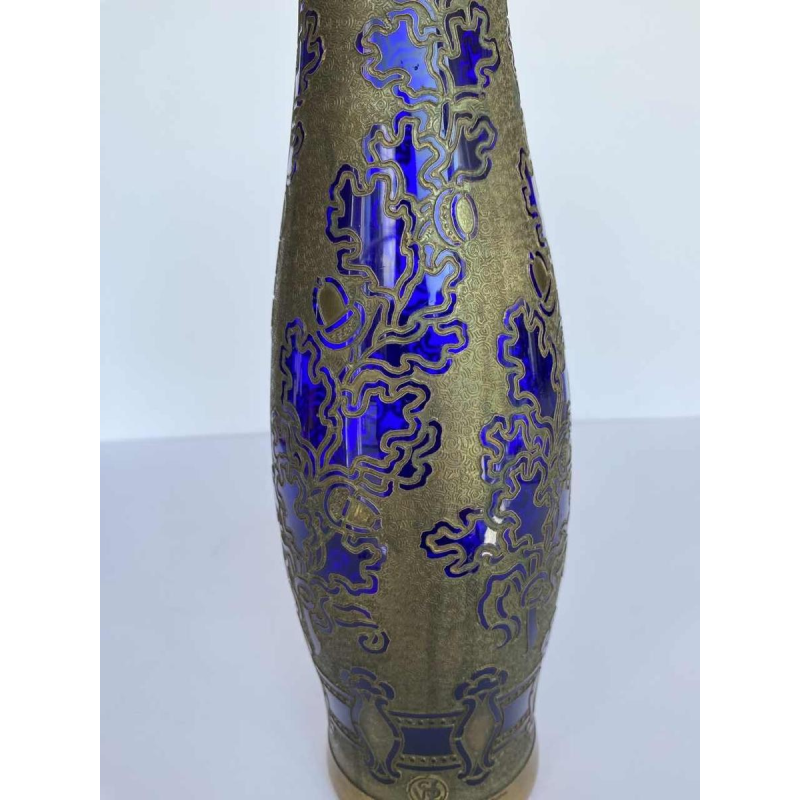 Val-Saint-Lambert, electroplated vase, monogrammed VSL in the decoration