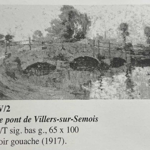 Camille BARTHELEMY « Le pont de Villers-sur-Semois » hst 65x100 cm