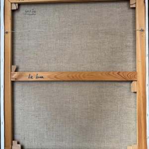 Michel MERCIE « De bar» schilderij, olie op doek, eind 20e eeuw