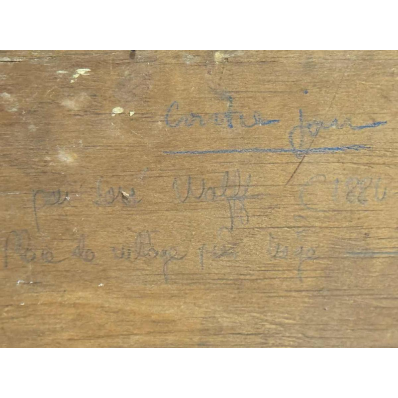 José WOLFF « Village près de Liège » peinture impressionniste huile sur panneau, XXe s