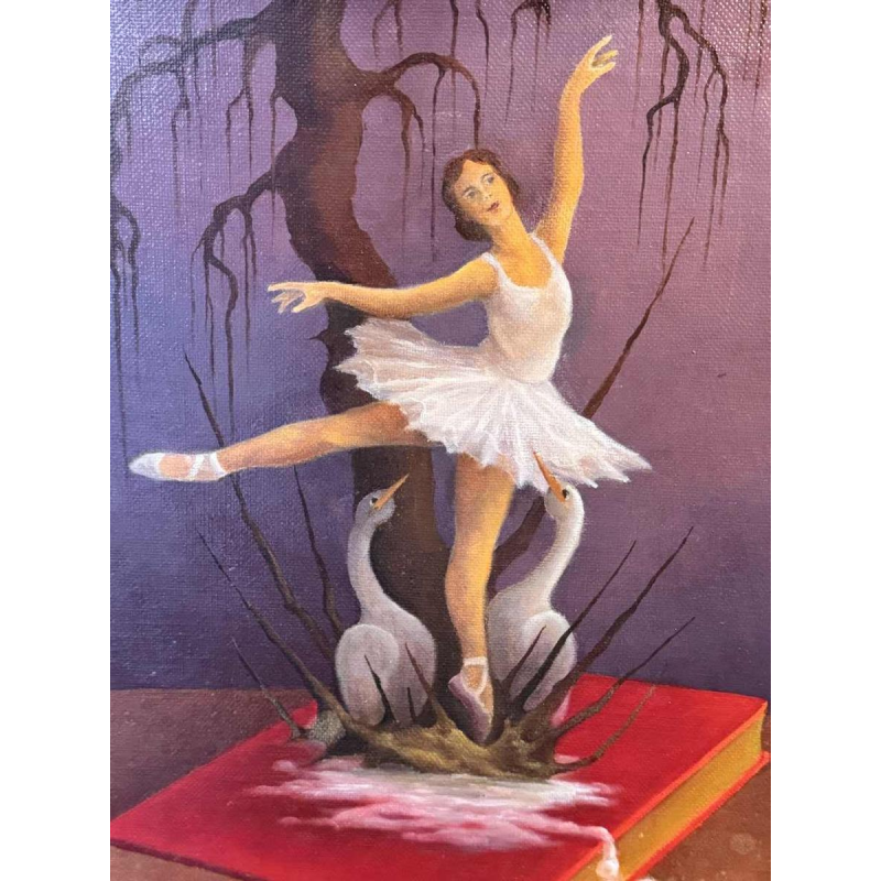 Jules PETIT « Le chant du cygne » peinture huile sur toile