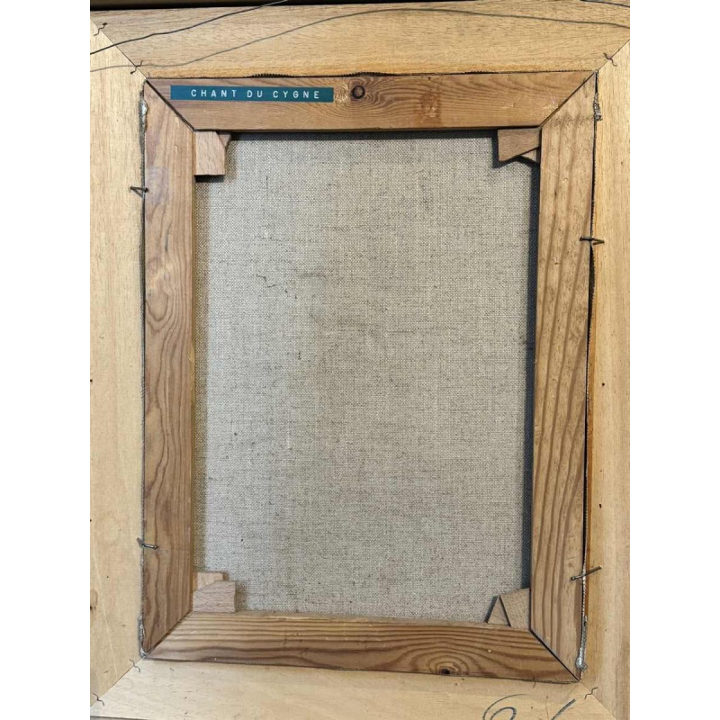 Jules PETIT « Het gezang van de zwaan » schilderij olie op doek