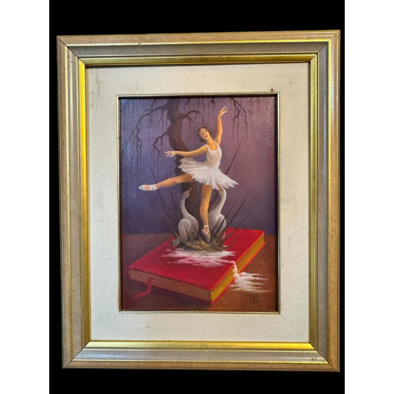 Jules PETIT « Le chant du cygne » peinture huile sur toile