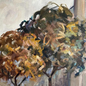 Pol Duruisseau « Namen, markt groentemarkt » schilderij olie op panel