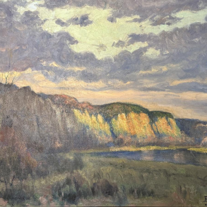Eugène COLIGNON «Les Rochers de Marche-les-Dames» peinture sur toile, 1945 Eugène COLIGNON «Les Rochers de Marche-les-Dames» peinture sur toile, 1945